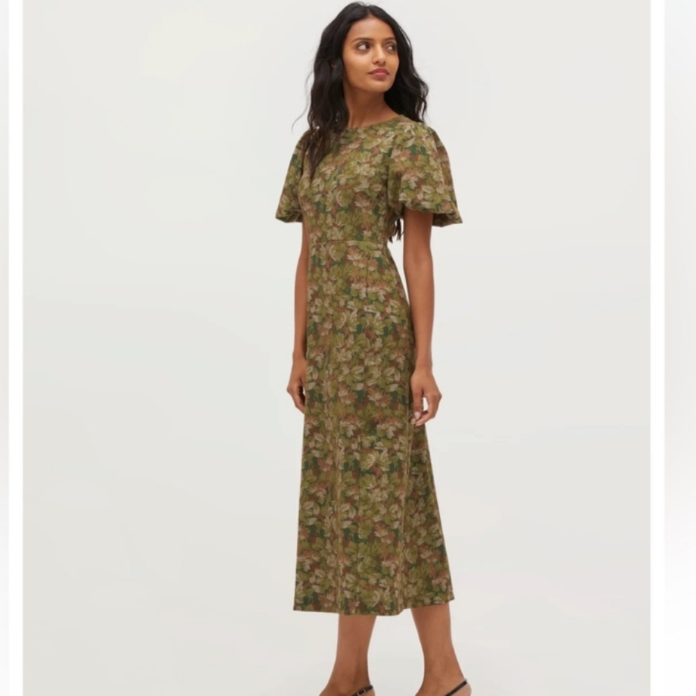 NWT Hill House Constance Dress In Acorn Stretcg Crepe, Sz S